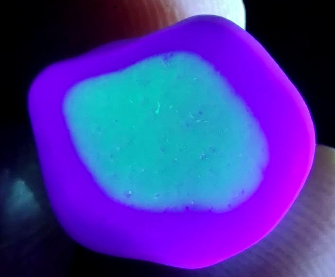 Blue & White Multi w/ Hidden UV Layer on Top! Real Davenport Beach Sea Glass