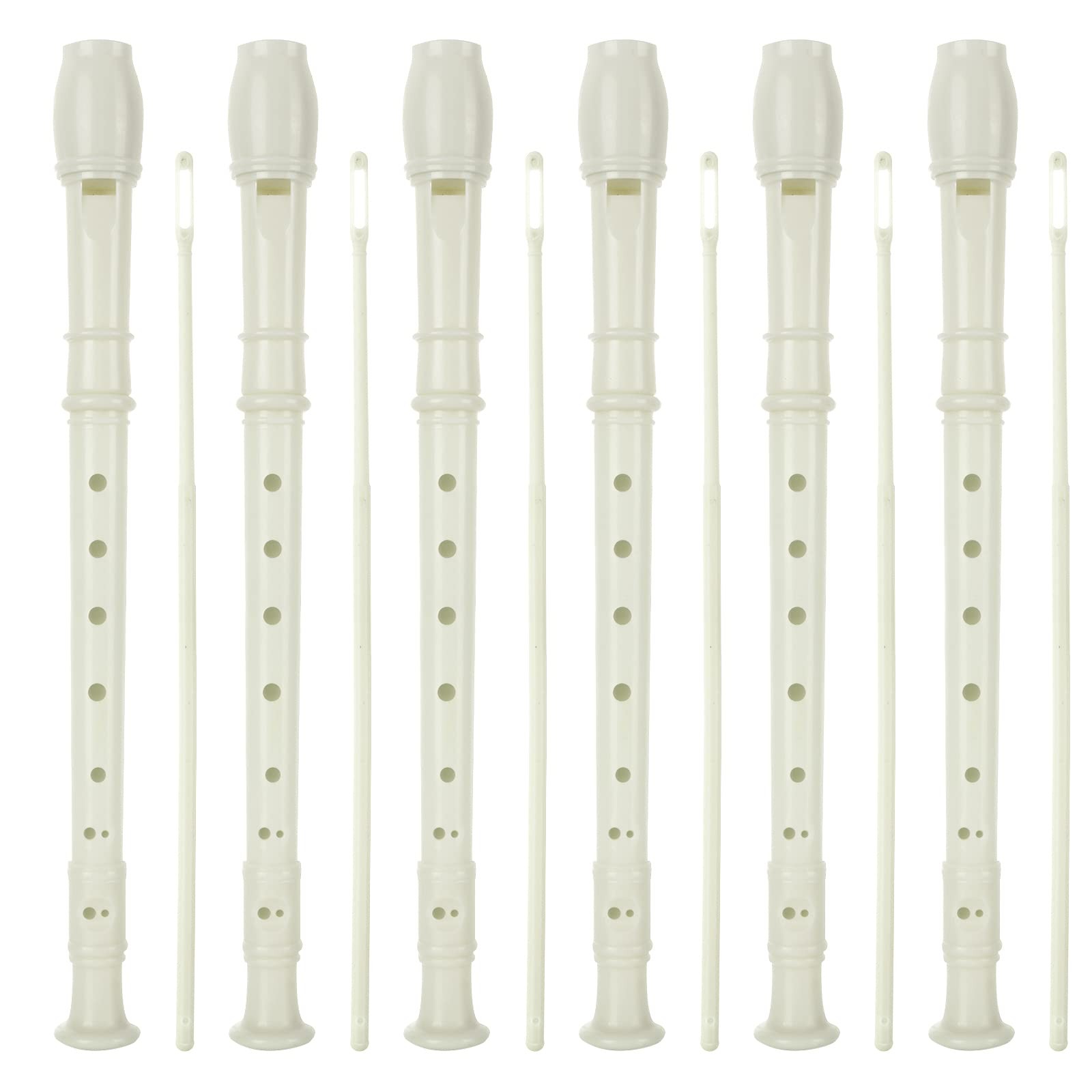 LOLYSIC 16 Pack 8 Hole Recorder Flute, Plastic Recorders Musical Instruments ...