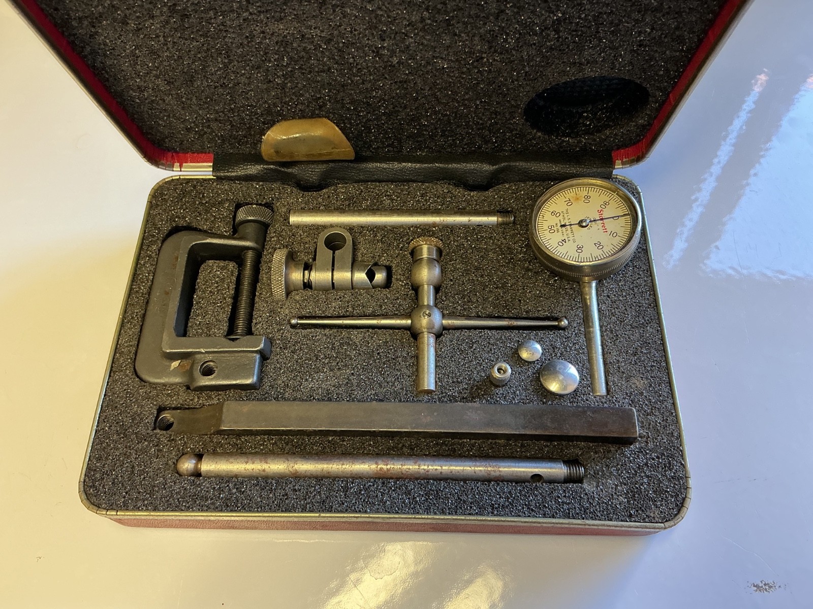 Vintage Starrett No. 196 Universal Dial Test Indicator Set