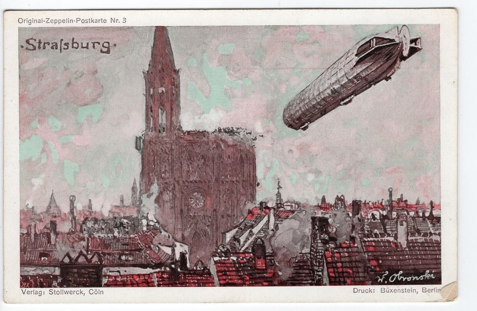 Zeppelin / Postcard AK STOLLWERCK Nr 3 ZEPPELIN On Strasbourg New (FA0667)