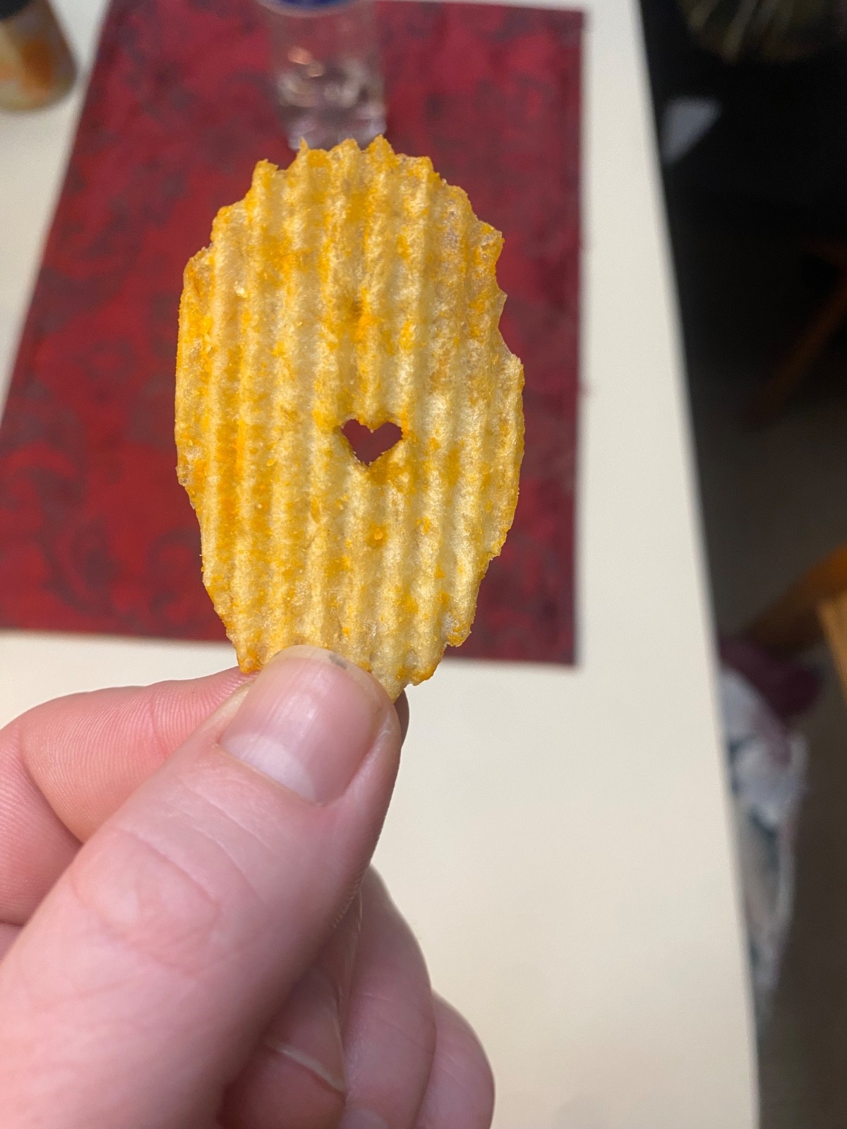 Very rare, Ruffles, cheddar & sour cream flavor, with heart in the middle ❤️