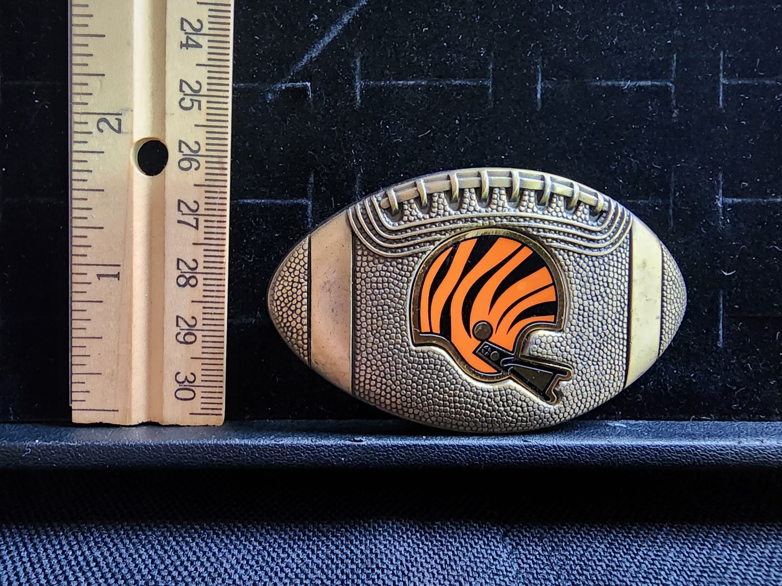 Vintage 1979 Lee Jeans Cincinnati Bengals Brass Belt Buckle  Used Great Shape