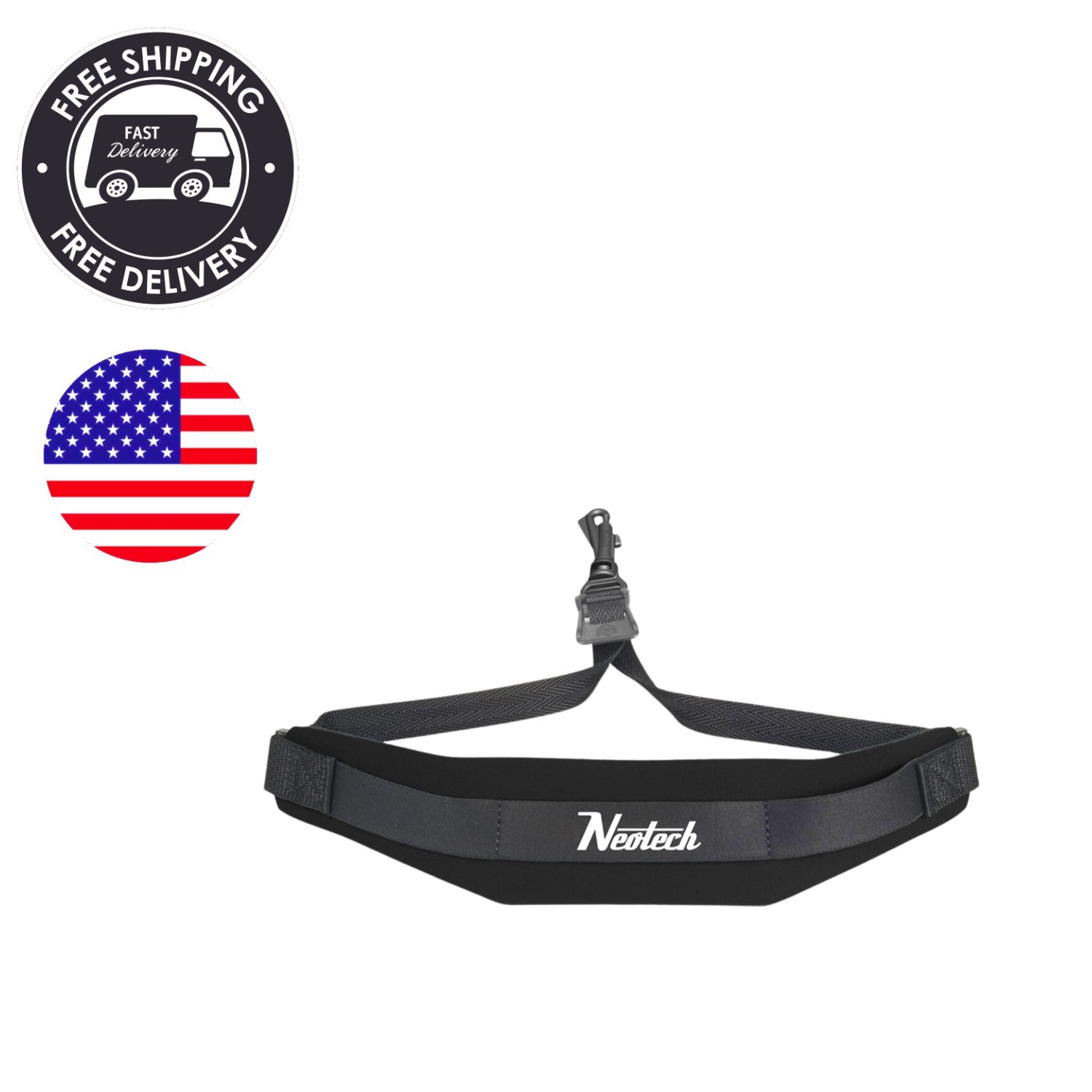 Made in USA Saxophone Neck Strap - Comfortable Neoprene Support for All Players