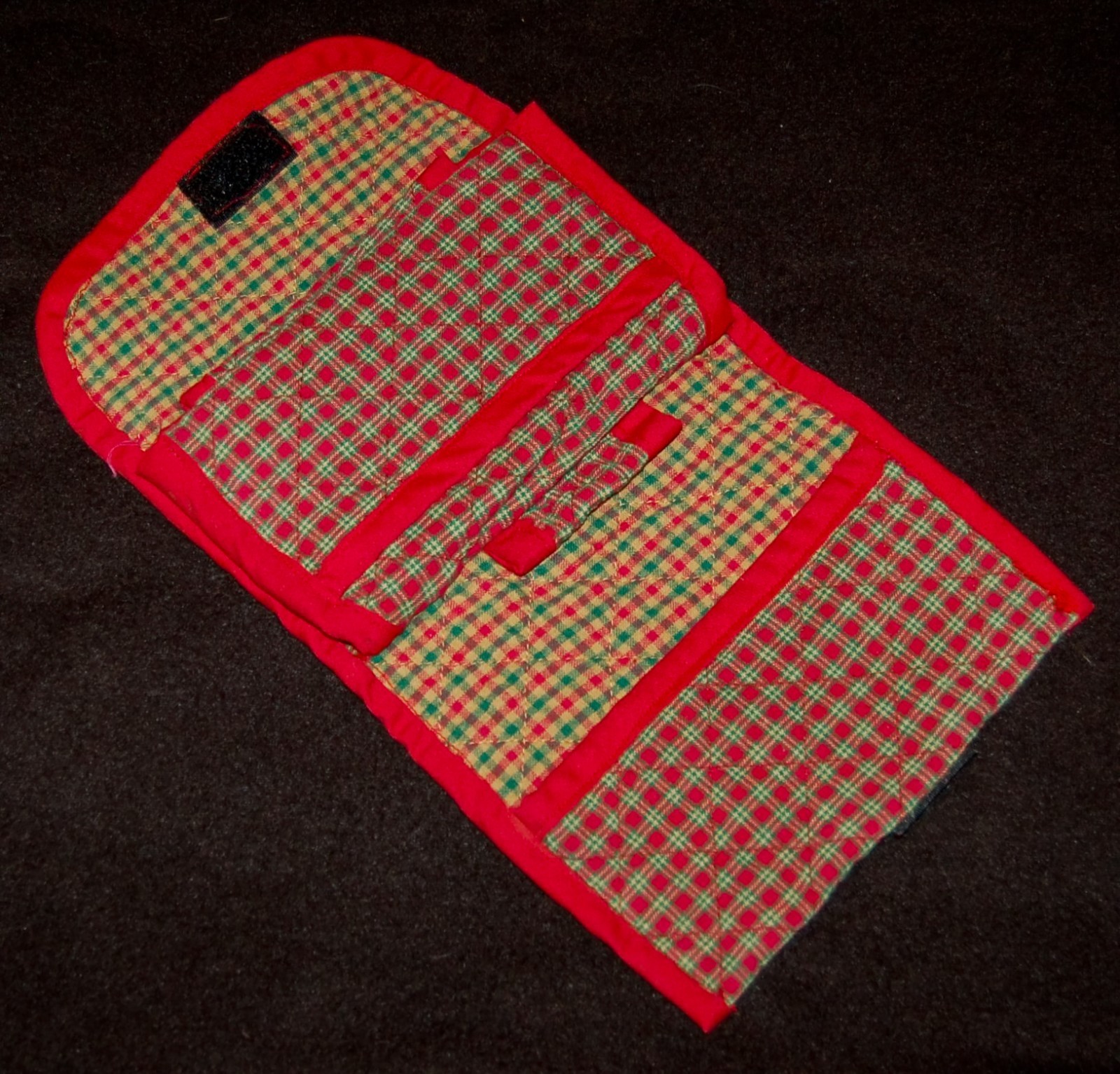 VINTAGE Folding Valet Cosmetics Travel Bag 100% Cotton Handcrafted in California