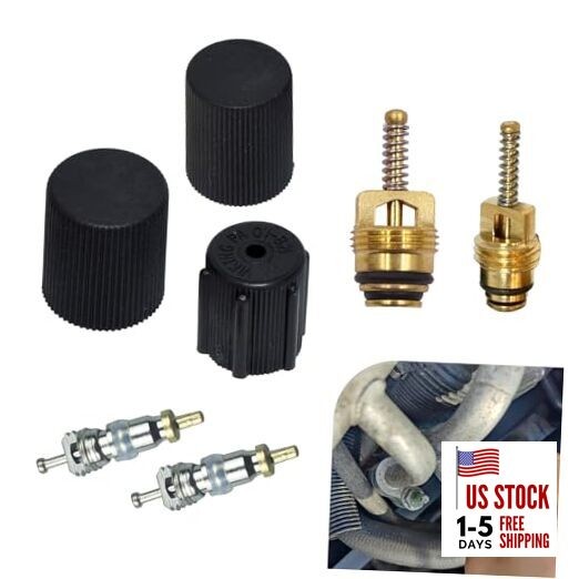 7 PCS Air Conditioning Valve Core Kit, AC Low Pressure Port Cap, AC 