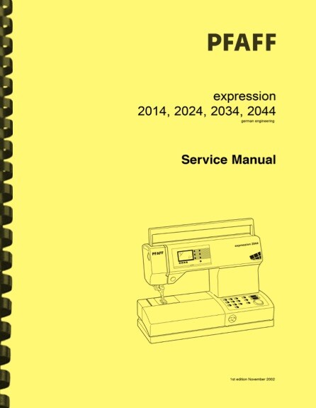PFAFF Expression 2014 2024 2034 2044 Sewing Machine REPAIR SERVICE MANUAL
