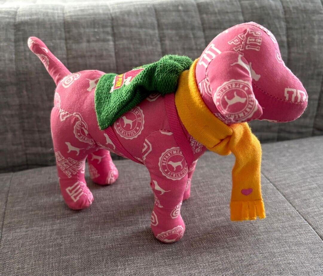 Victoria’s Secret Pink Stuffed Dog Plush 7" PHI Beta College w/Scarf - Backpack