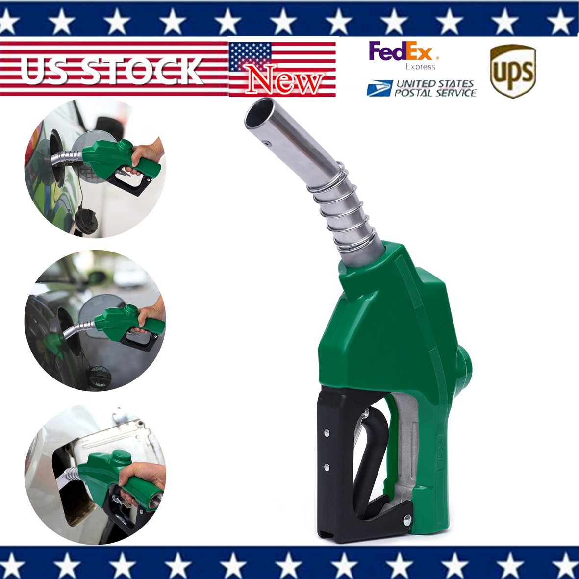 1" 7H Diesel Fuel Nozzle Automatic Shut-Off Gas Pump Handle For Fuel Refilling