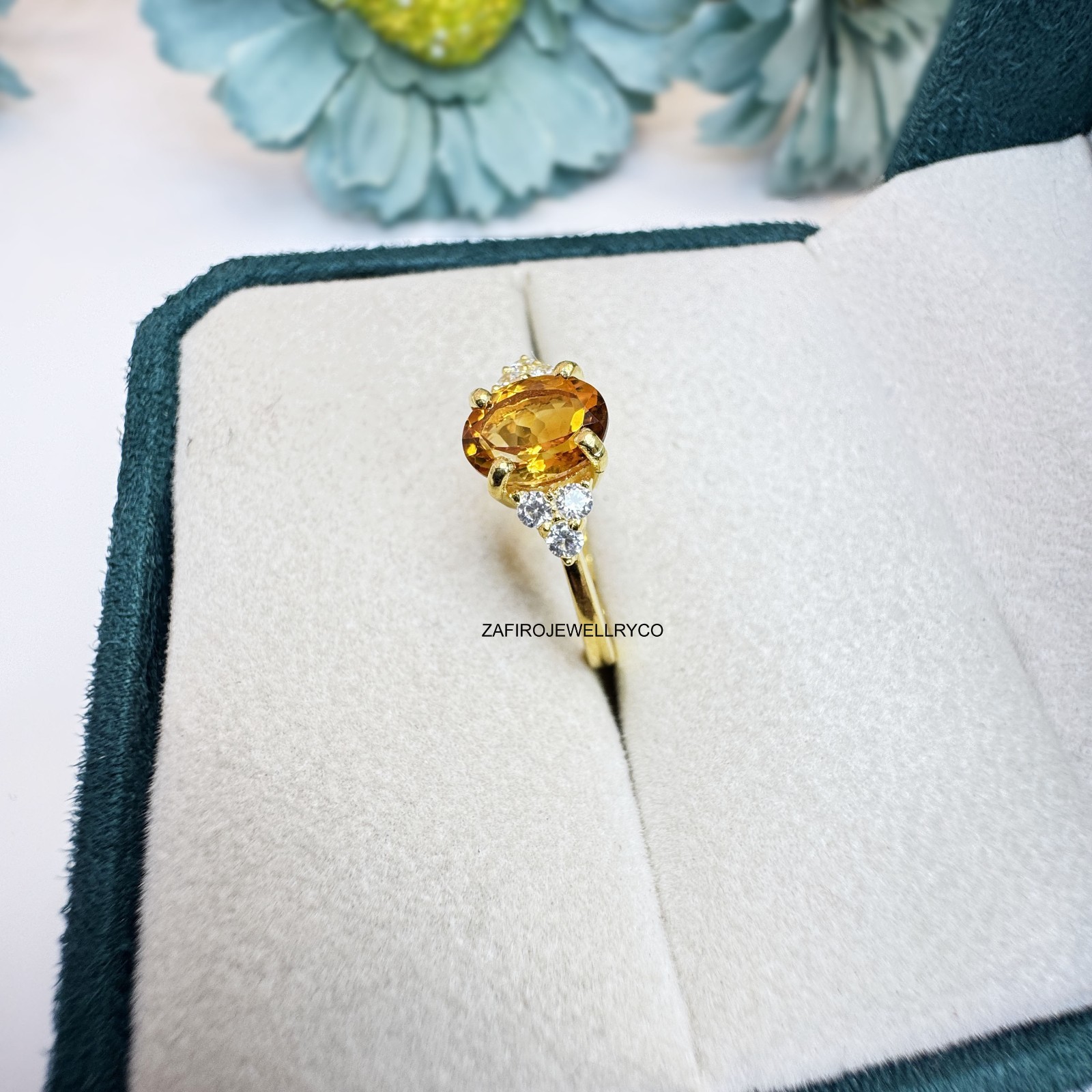 Natural Citrine Ring, Promise Ring, 925 Sterling Silver, Birthstone Ring