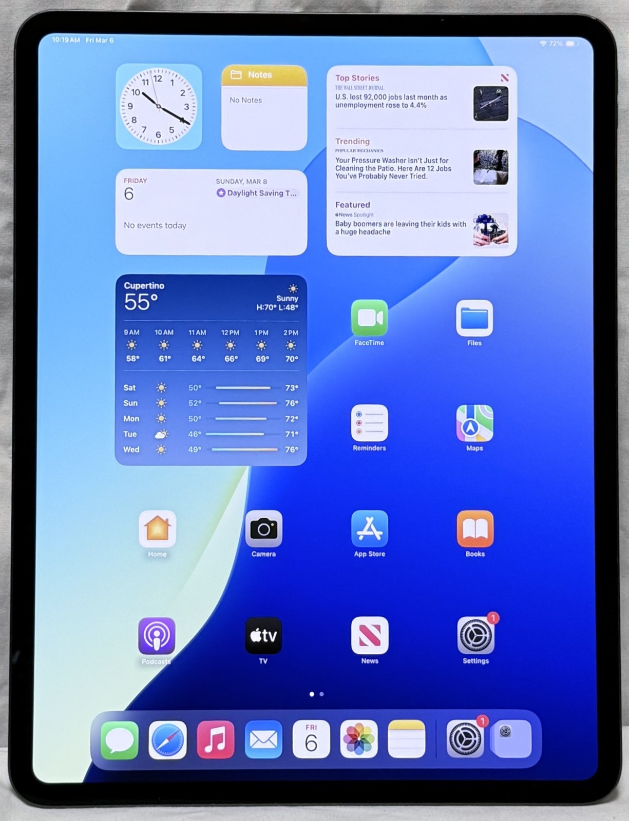 Apple iPad Pro Nano-Texture 13in M4 2TB Memory Space Black MWRH3LL/A