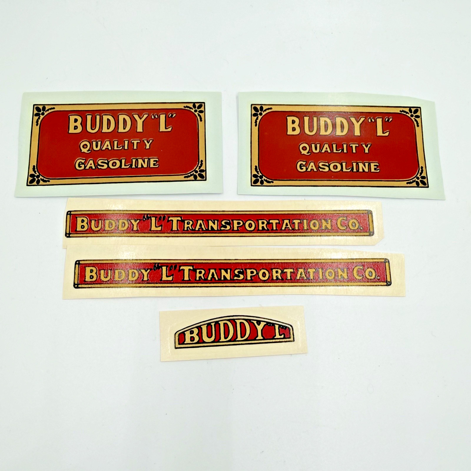 Buddy L Pressed Steel toys Decals - Quality Gasoline - Transportation
