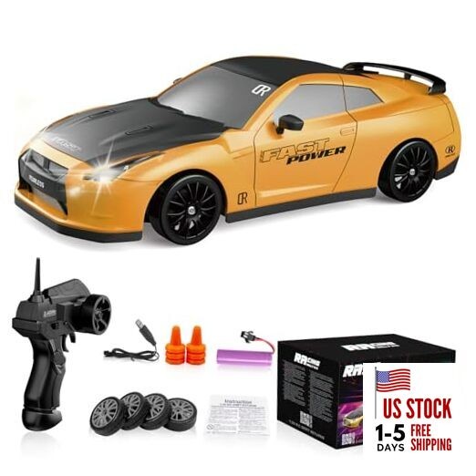 Remote Control Car RC Drift Car 2.4GHz 1:24 Scale 4WD High Speed RC Cars Yellow
