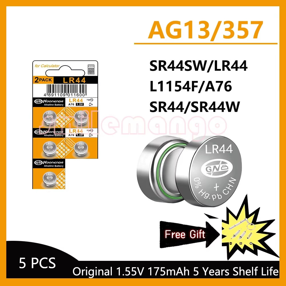 5-50Pcs High Capacity LR44 Batteries L1154F AG13 SR44 A76 Premium Alkaline Batte