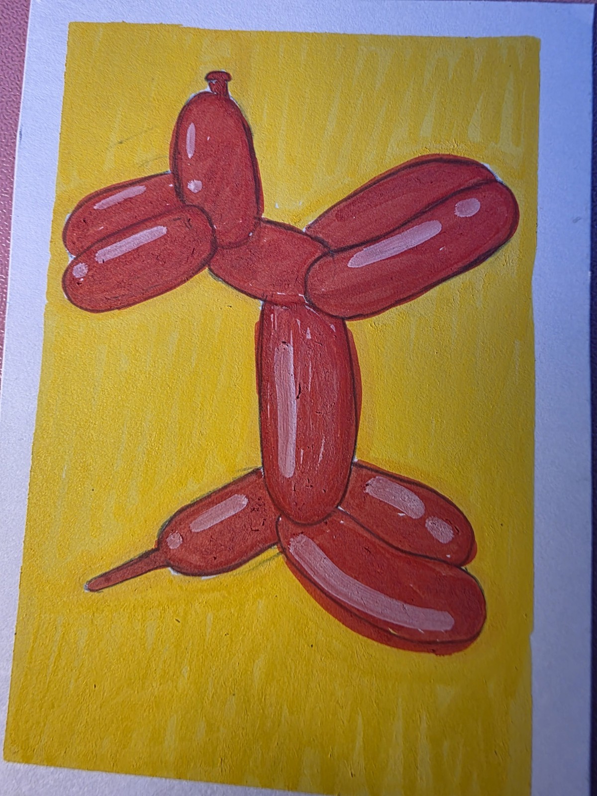 ACEO Original balloon dog Acrylic Mini Art OOAK by Megelizabethcreates