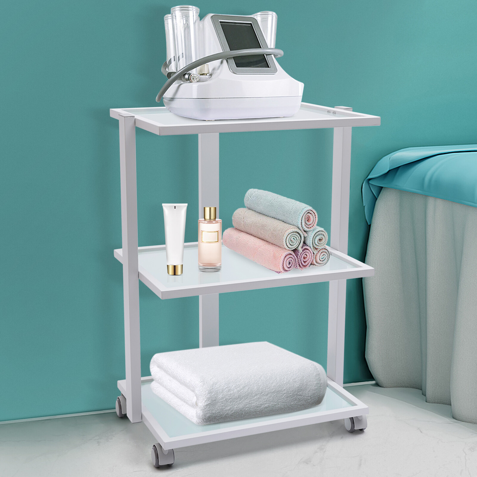 Salon Trolley Esthetician Cart Beauty Spa Facial 3 Tier Rolling Storage Station