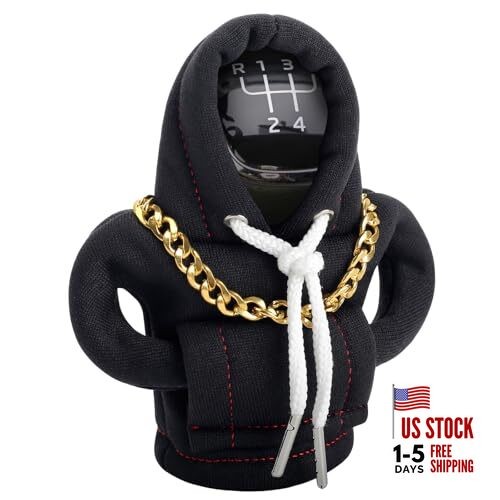 Funny Gear Shift Hoodie Cover, Car Shifter Knob Sweatshirt, Universal Black