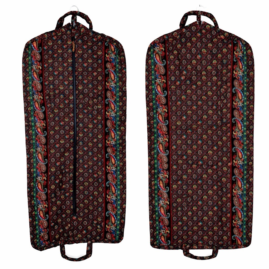 Vintage Vera Bradley Paisley Quilted Garment Bag Travel Suit Dress Luggage USA