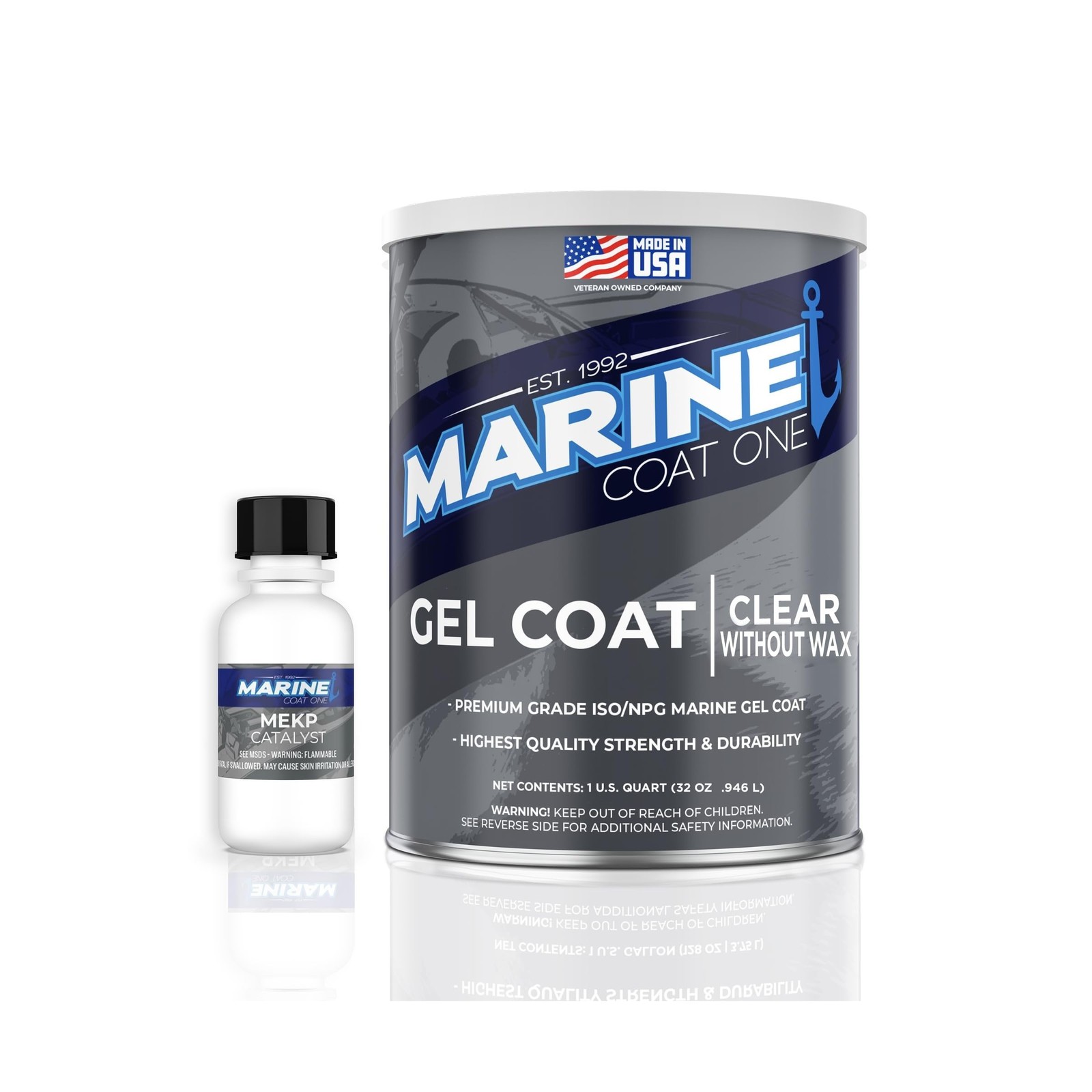 Gel Coat - ISO/NPG Clear Gel Coat Without Wax with MEKP Catalyst (1 Quart)