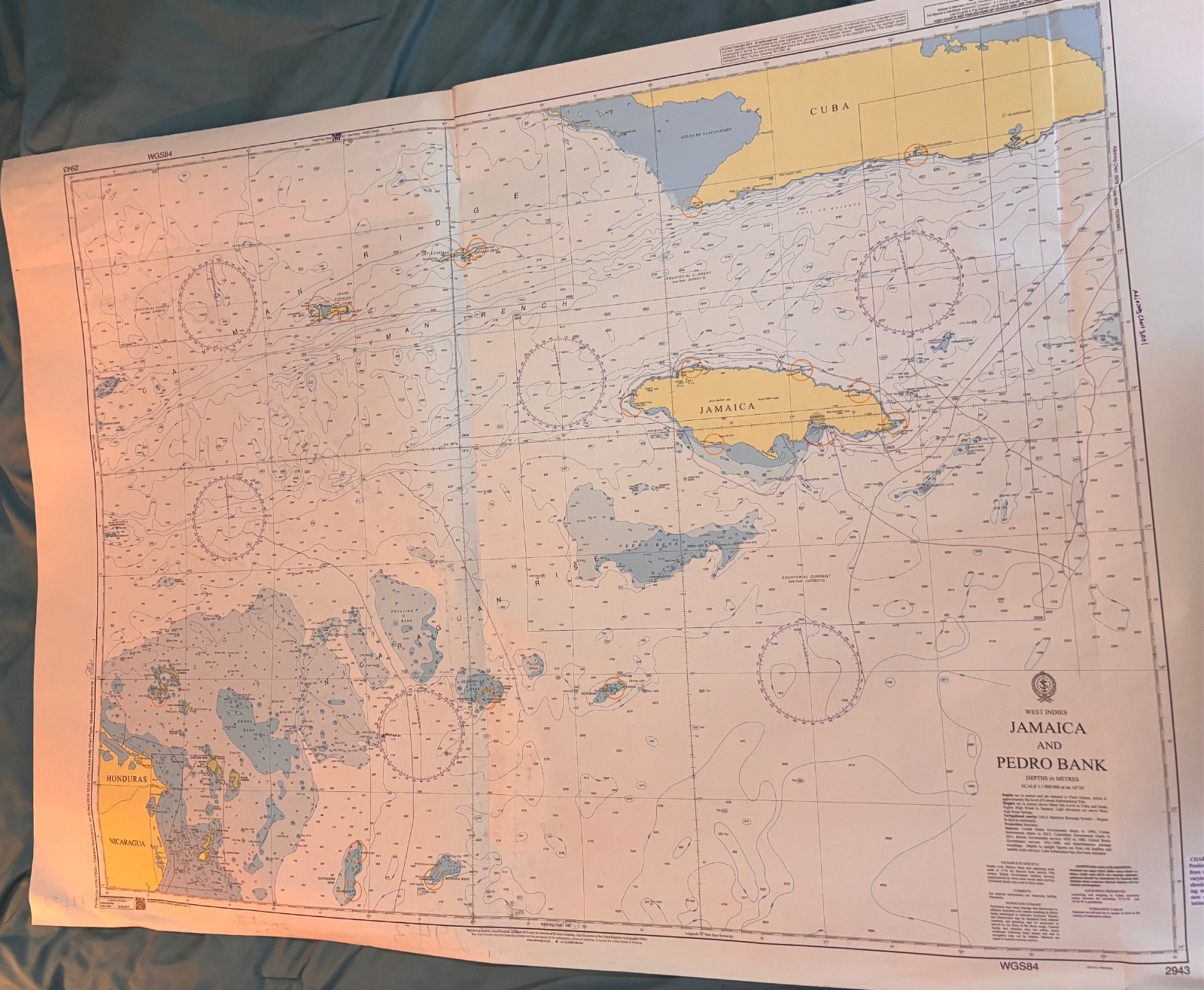 2943 UK Admirality Nautical Chart Map Jamaica and Pedro Bank