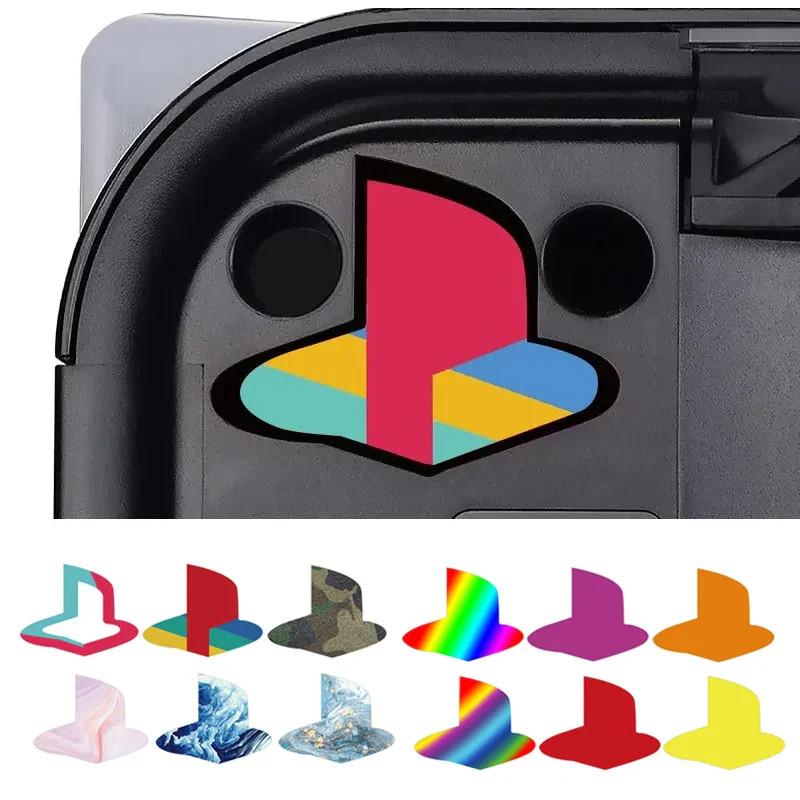 6pcs Custom Vinyl Decal Skin Cover For PS5 Logo Sticker Glossy Underlay For PS5 