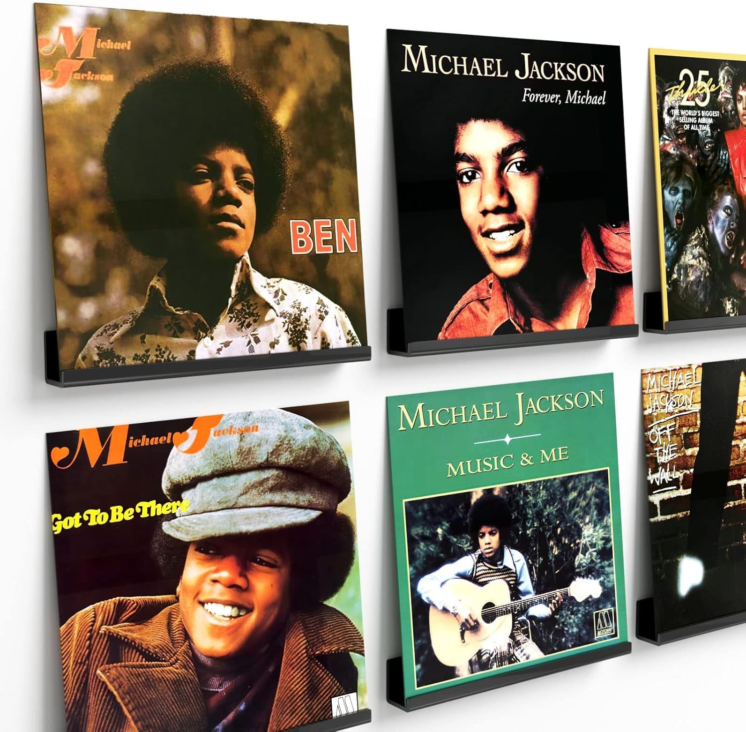 2-30Pcs Vinyl Record Album Wall Mount Display Shelf Acrylic Black Home Decor