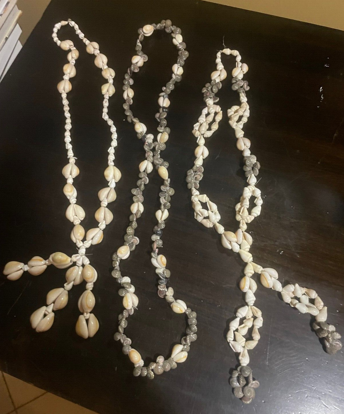 Vintage Hawaiian Shell Lei Necklaces Lot of 3 Halloween Costume