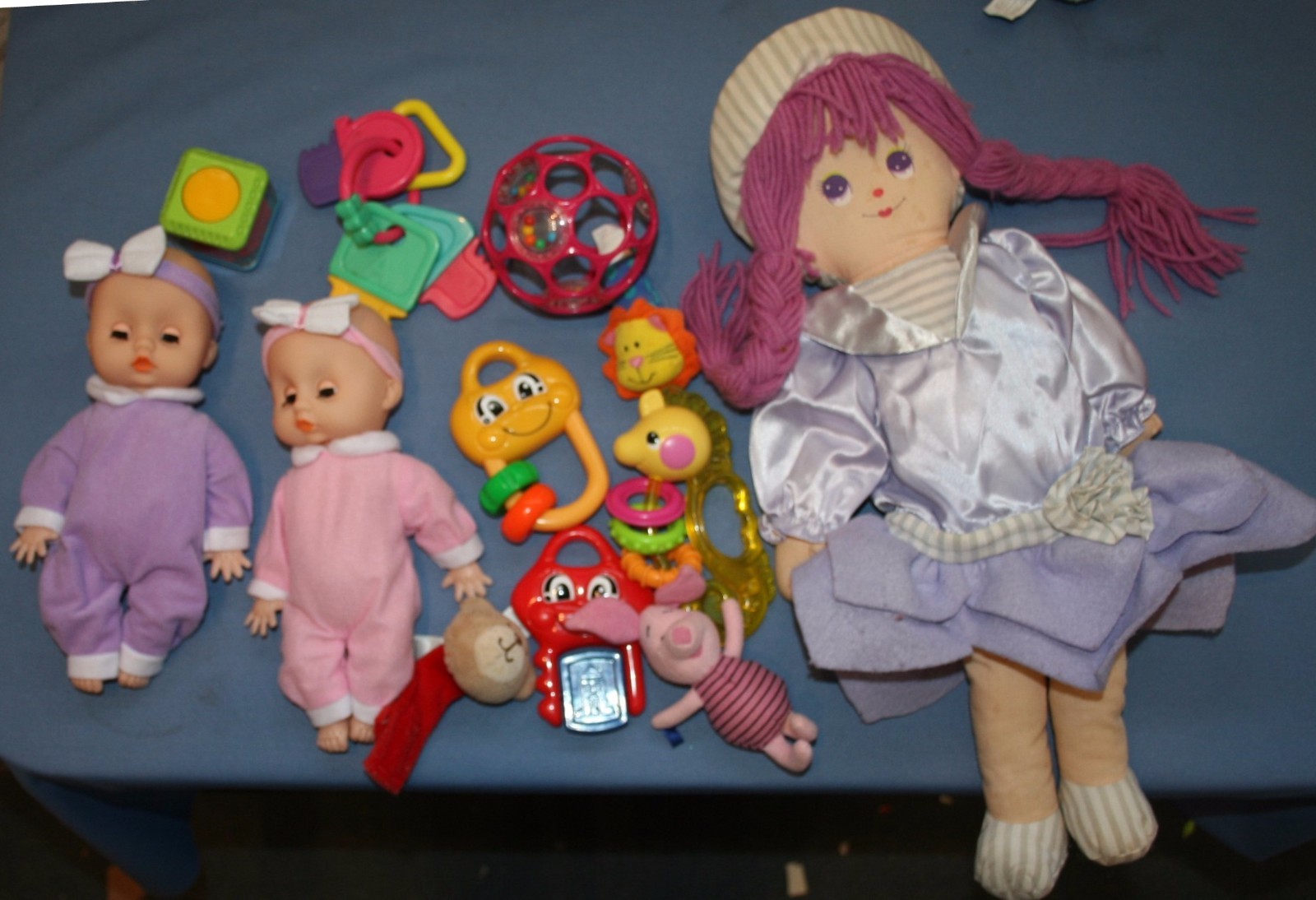 Lot 12 pcs Infant Baby Toys Baby Doll Rattle Key Chain Piglet Girl Toy