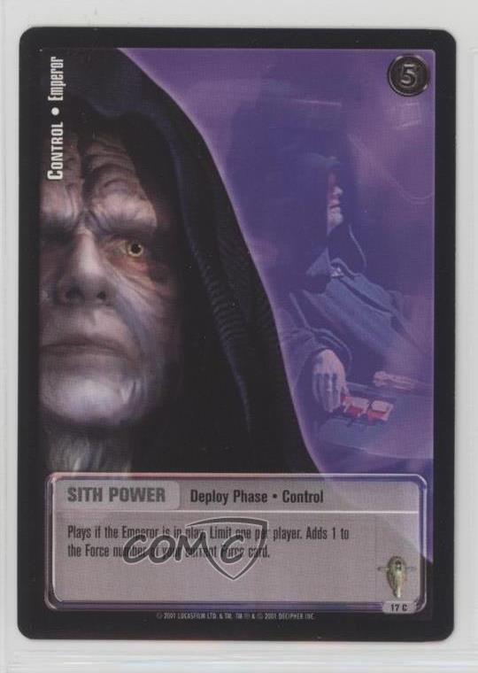2001 Star Wars: Jedi Knights TCG Scum and Villainy Control Emperor #17