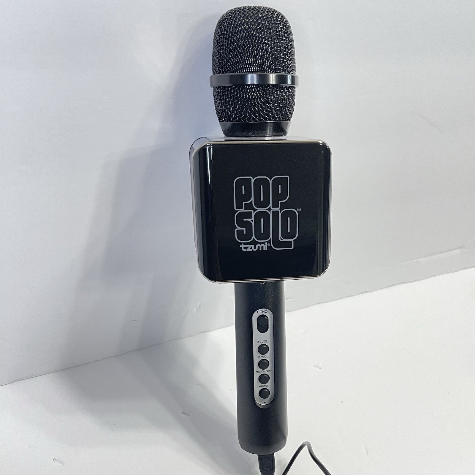 Tzumi Pop Solo Bluetooth Karaoke Microphone Wireless Speaker Black