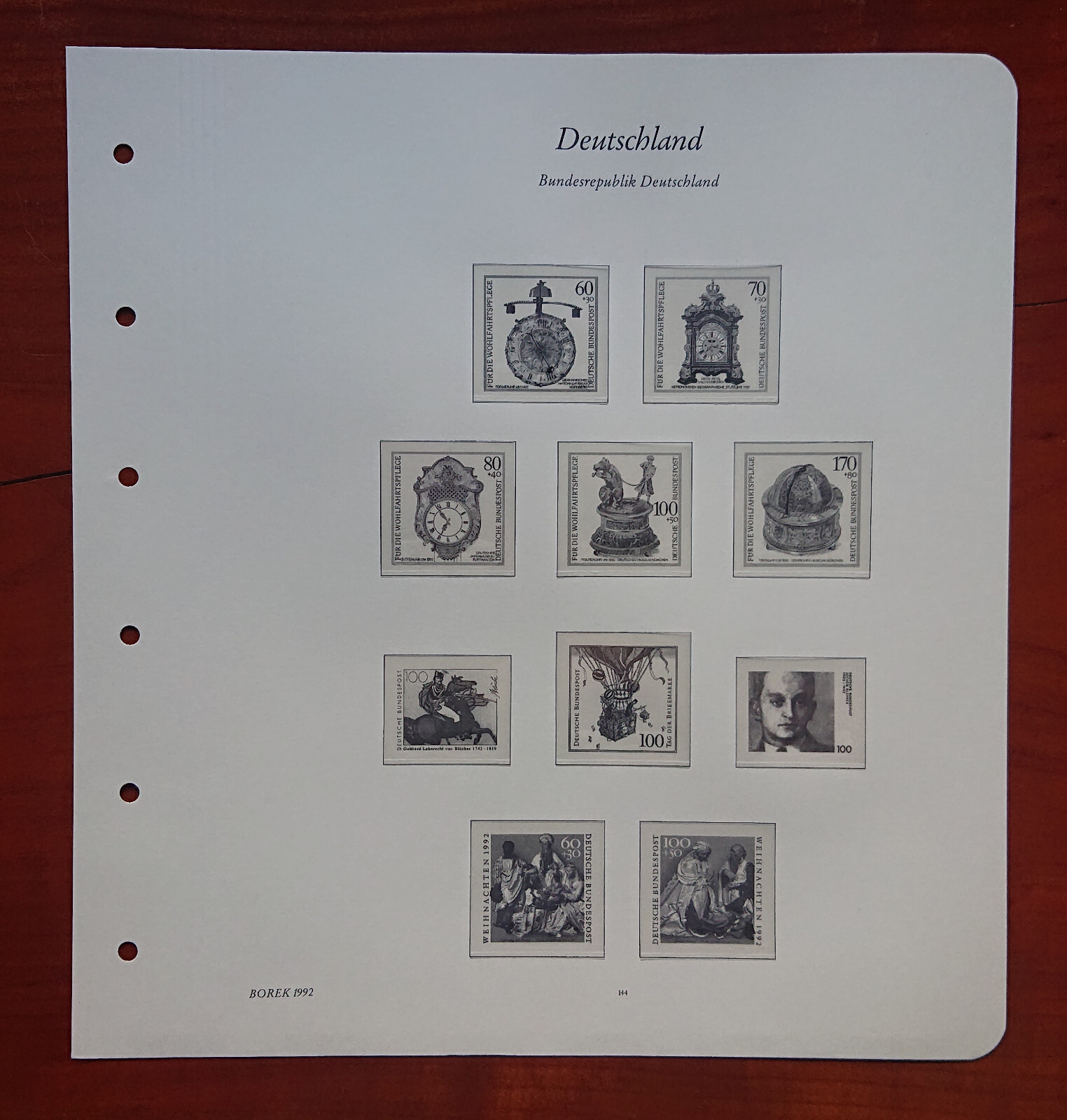 Vordruckblatt Federal Republic Germany Borek 1992 S 144 Art Culture Welfare