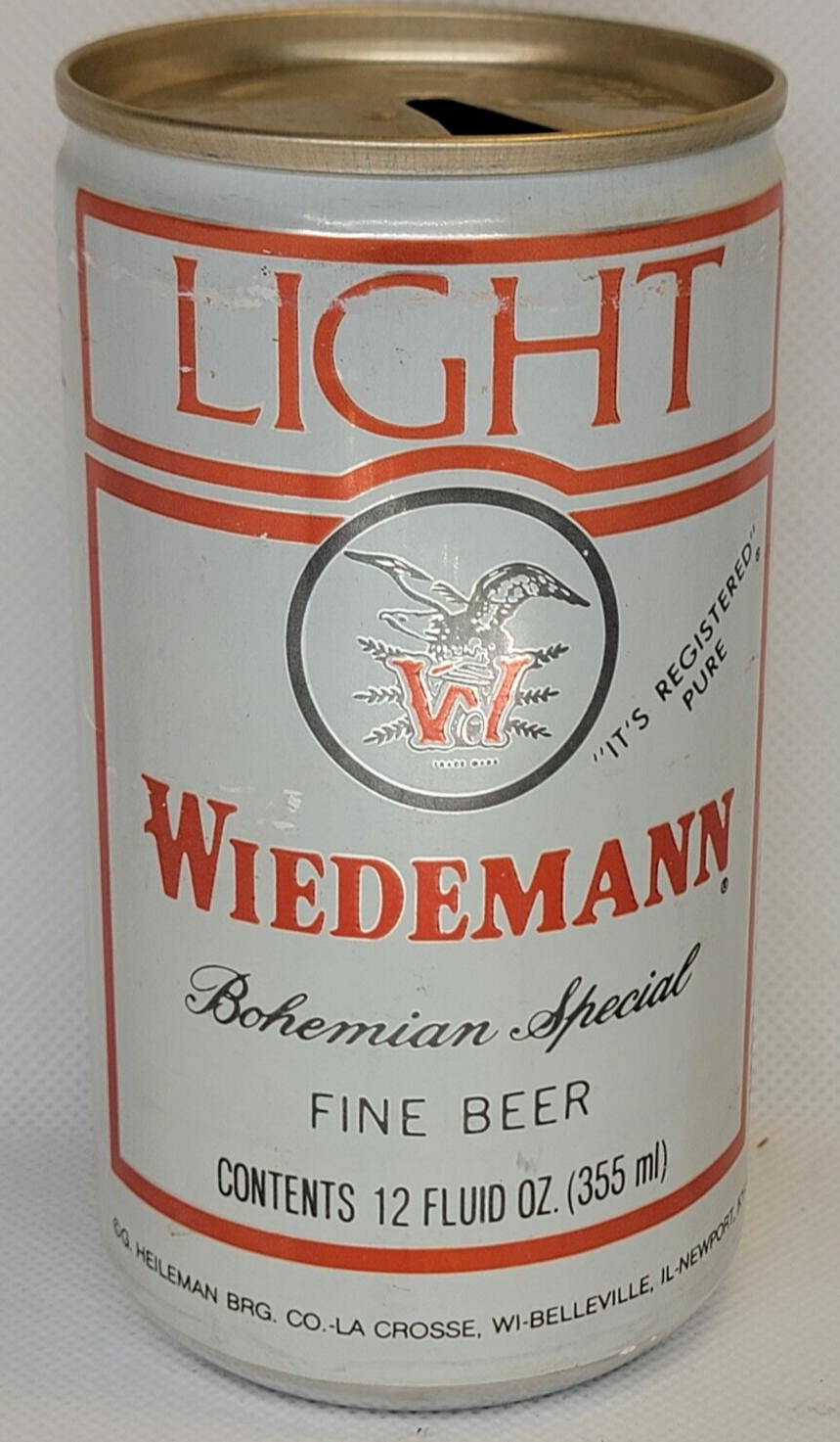 Wiedemann Bohemium Light/G. Heilman Brg Co. ~ Alum 12oz. Beer Can ~ Empty ~ USA