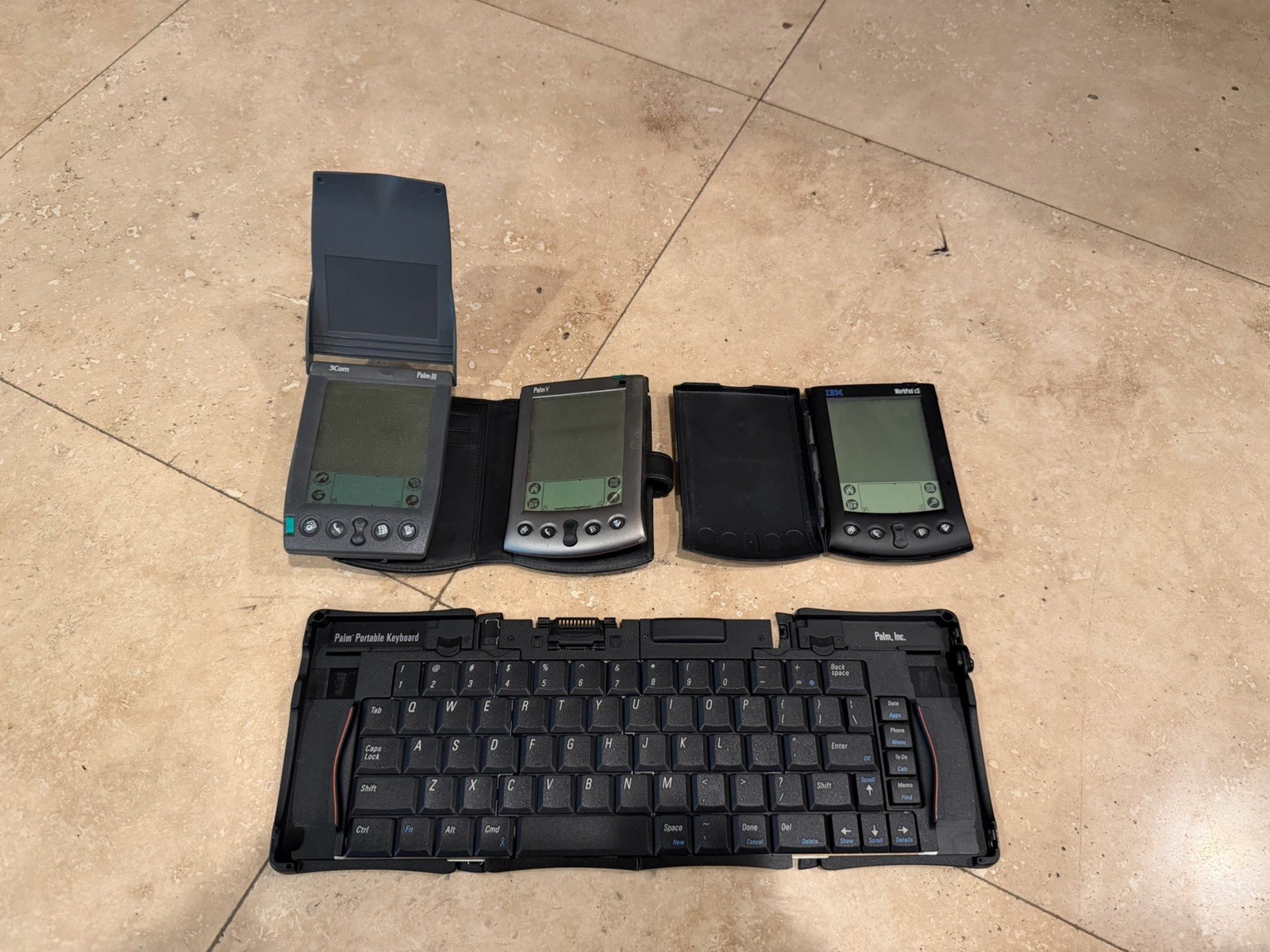 Palm Pilot Lot Of 3 + Palm Portable Keyboard!