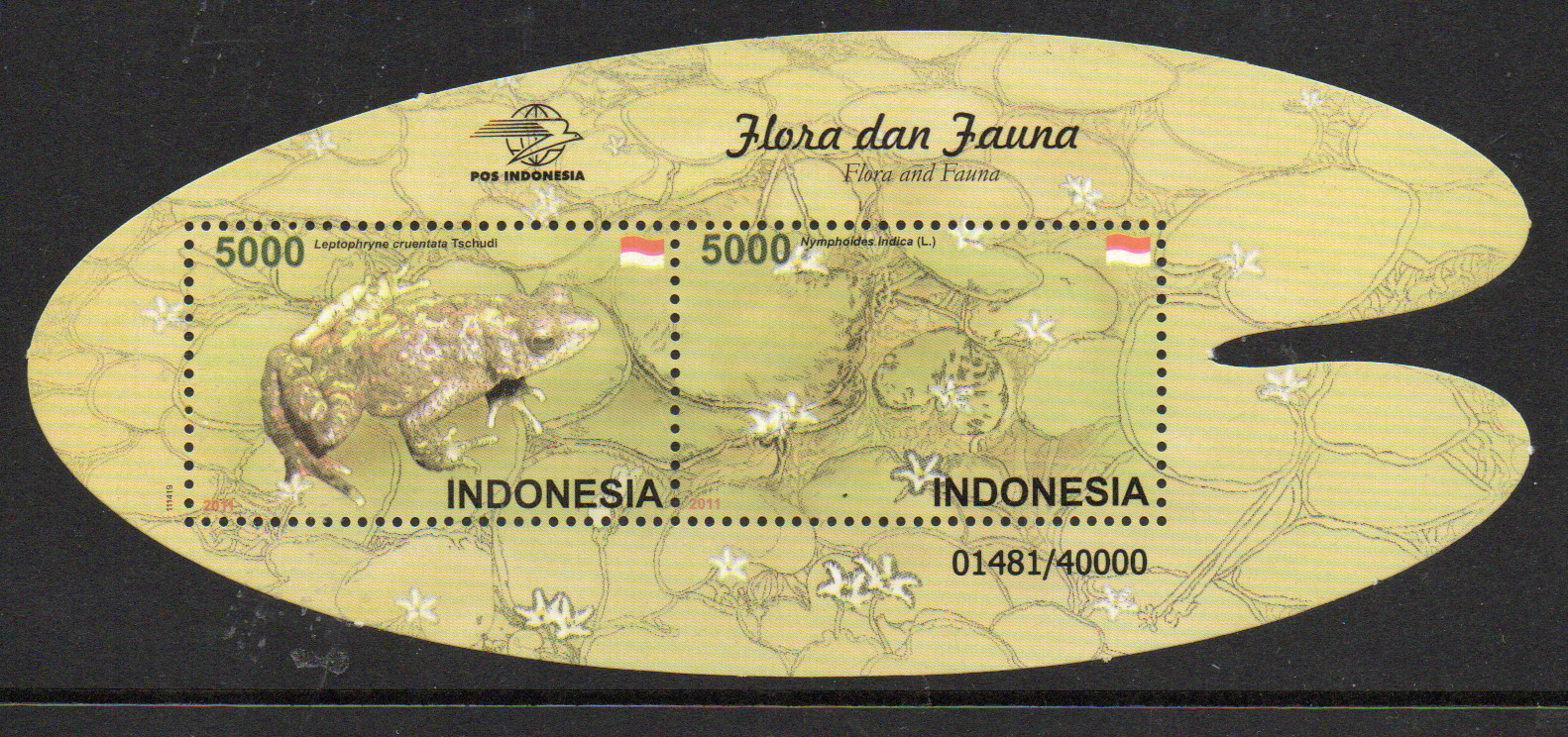 Indonesia 2011 Flora and Fauna min. sheet fine fresh MNH