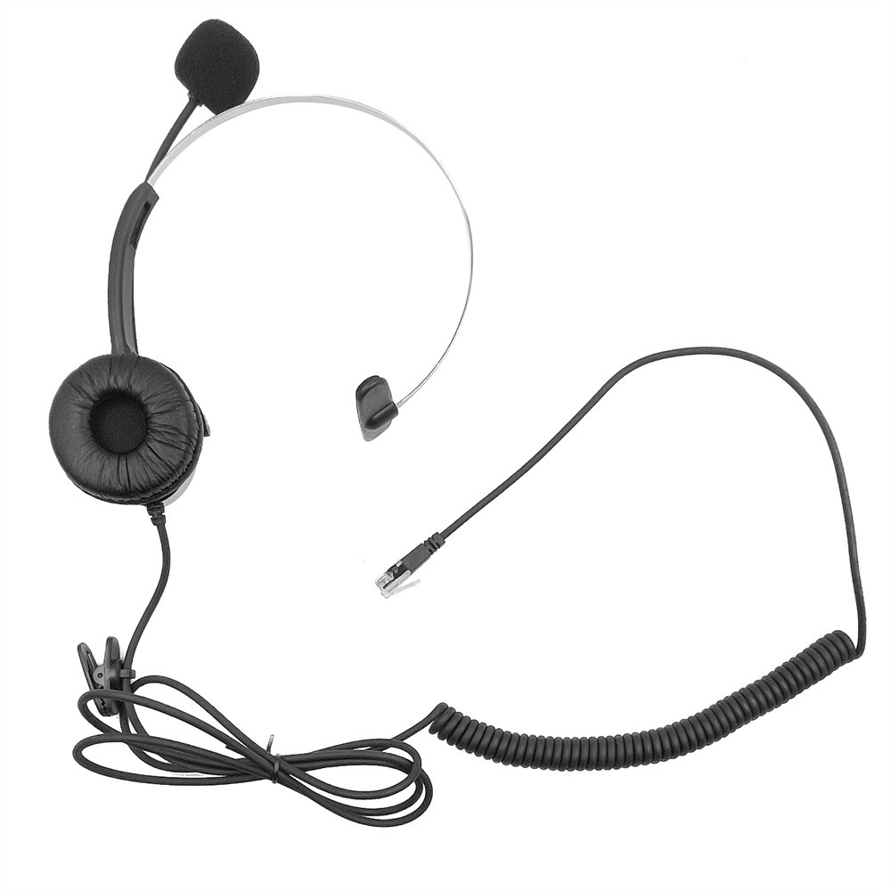 4-Pin RJ9 RJ11 Crystal Head Super Telephone Monaural Corded Headphones New