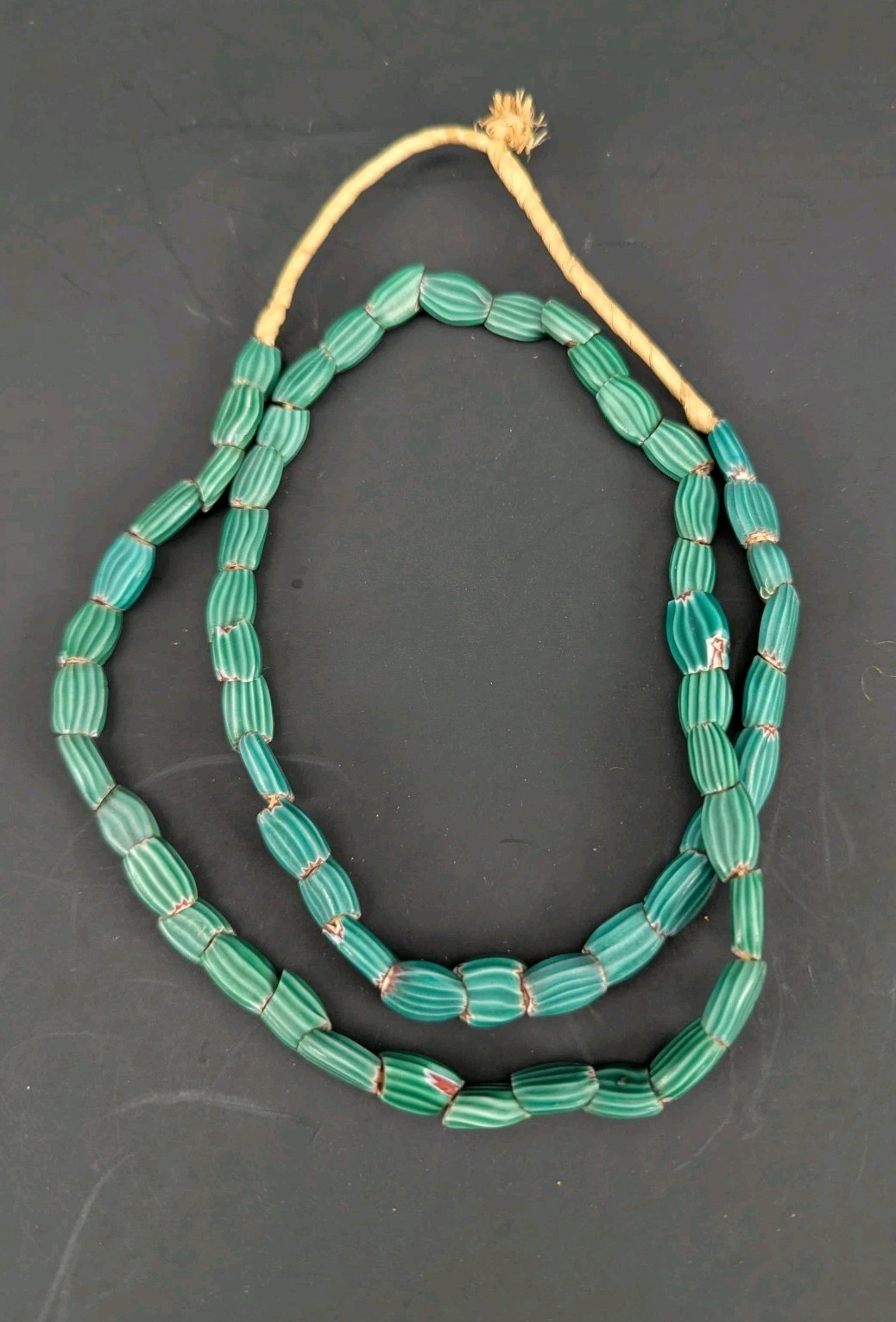 African Trade Green Watermelon Beads - - 28 inch long strand - Nice Small Beads 