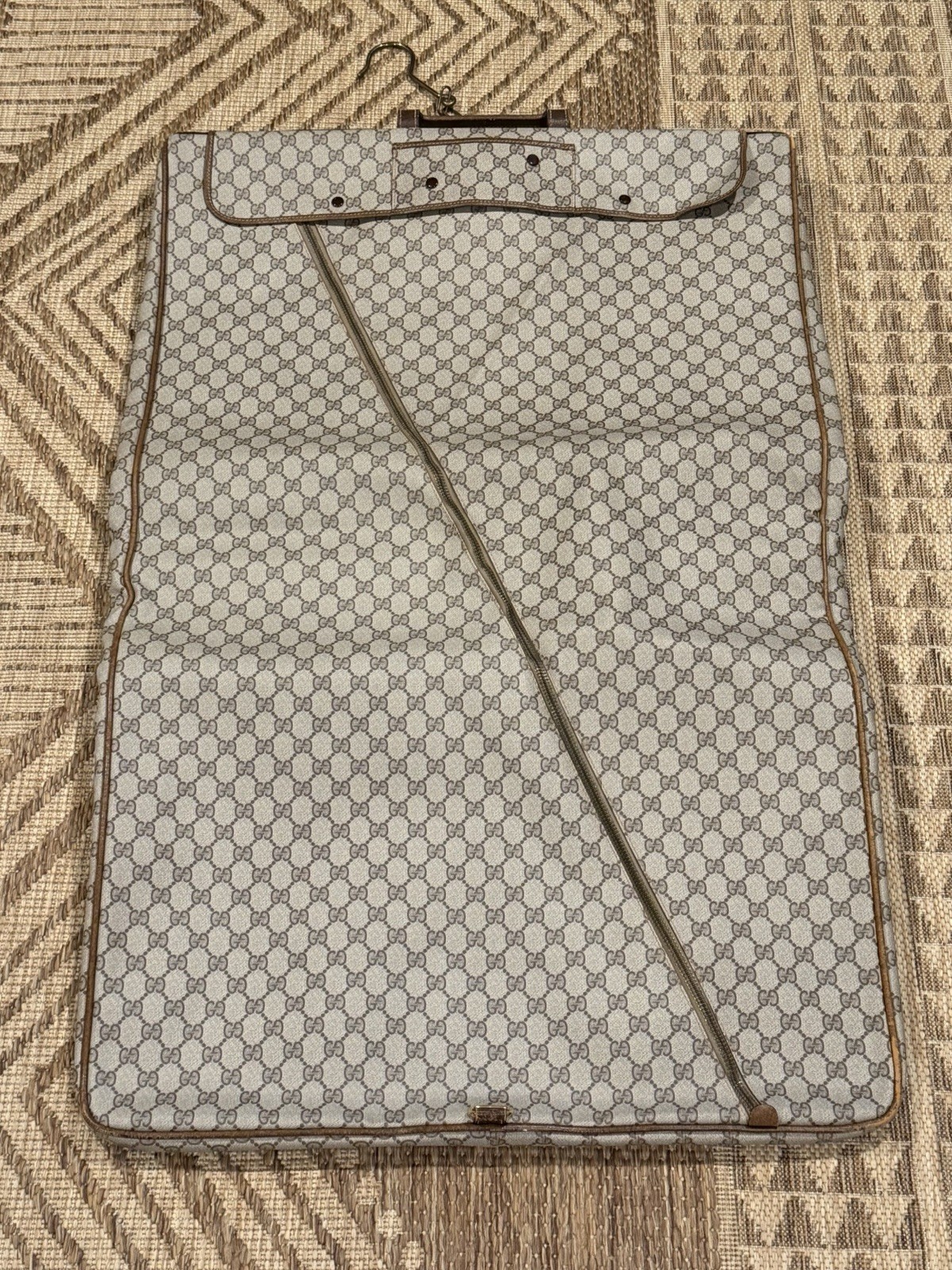 GUCCI Folding Garment Bag Monogram GG Coated Canvas Suitcase Luggage