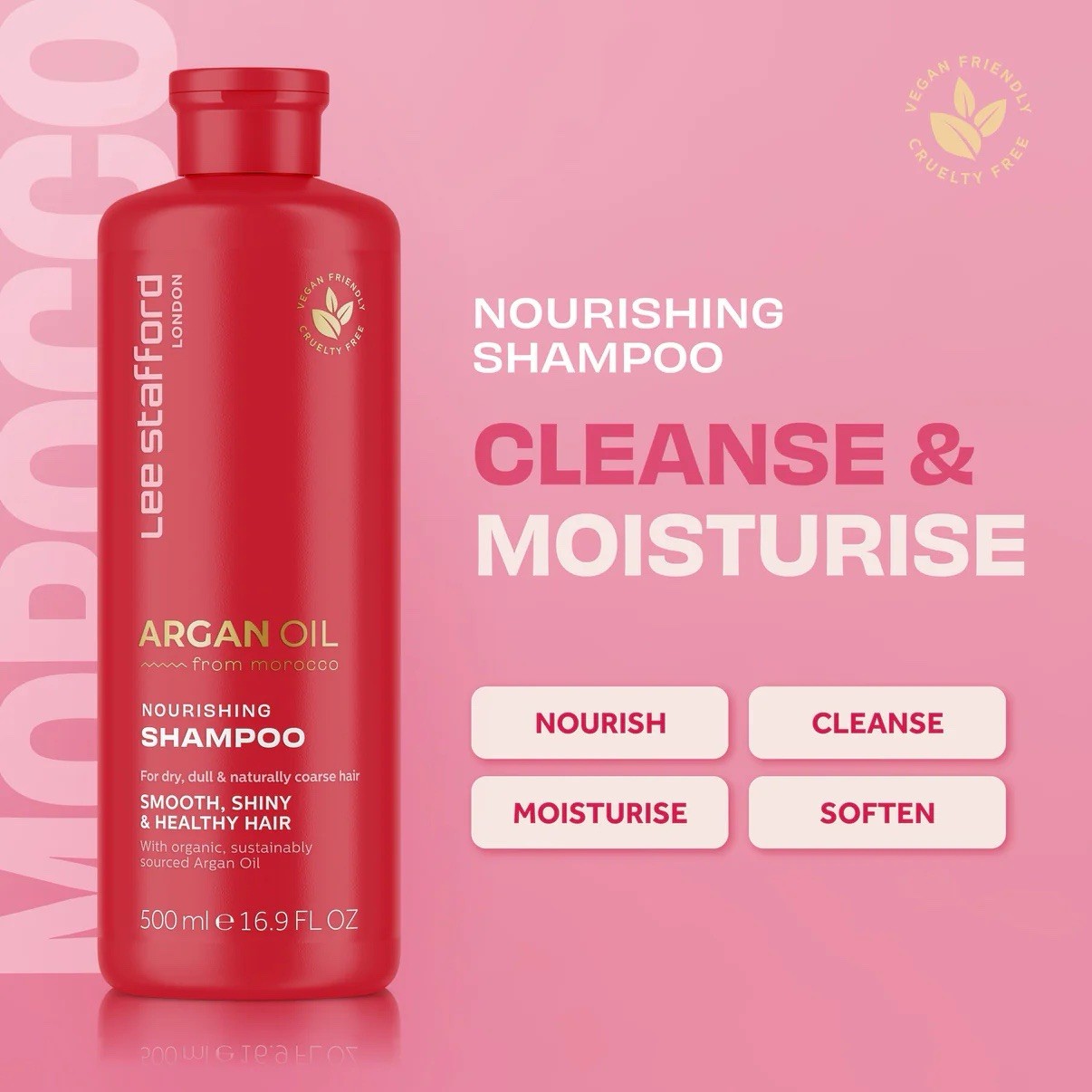 Lee Stafford Argan Oil Shampoo Nourishing Dry Hair 16.9 Fl. Oz.