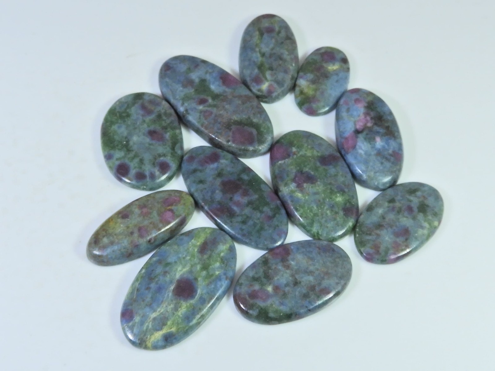 295Cts. Natural Ruby in Kyanite Oval Cabochon Loose Gemstone 11 Pcs Lot