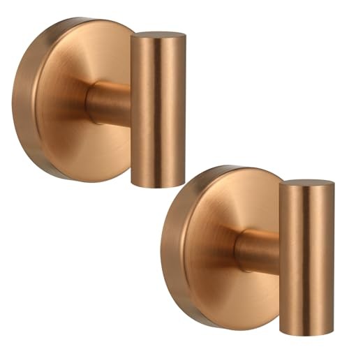 Heavy Duty Reusable Suction Cup Hooks for Shower - No Drill 2 Champagne Bronze
