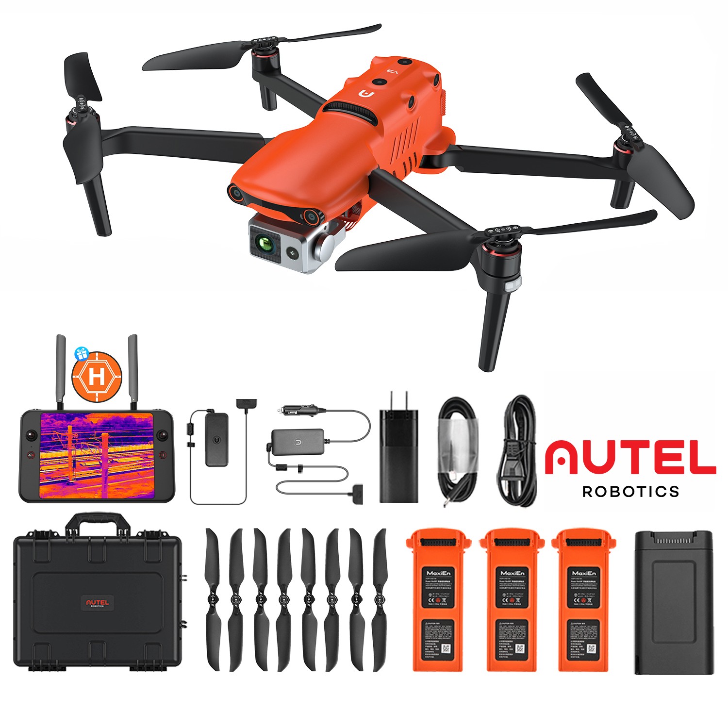 Autel Robotics EVO II Dual 640T V3 Thermal Drone Rugged Bundle 7.9" Remote
