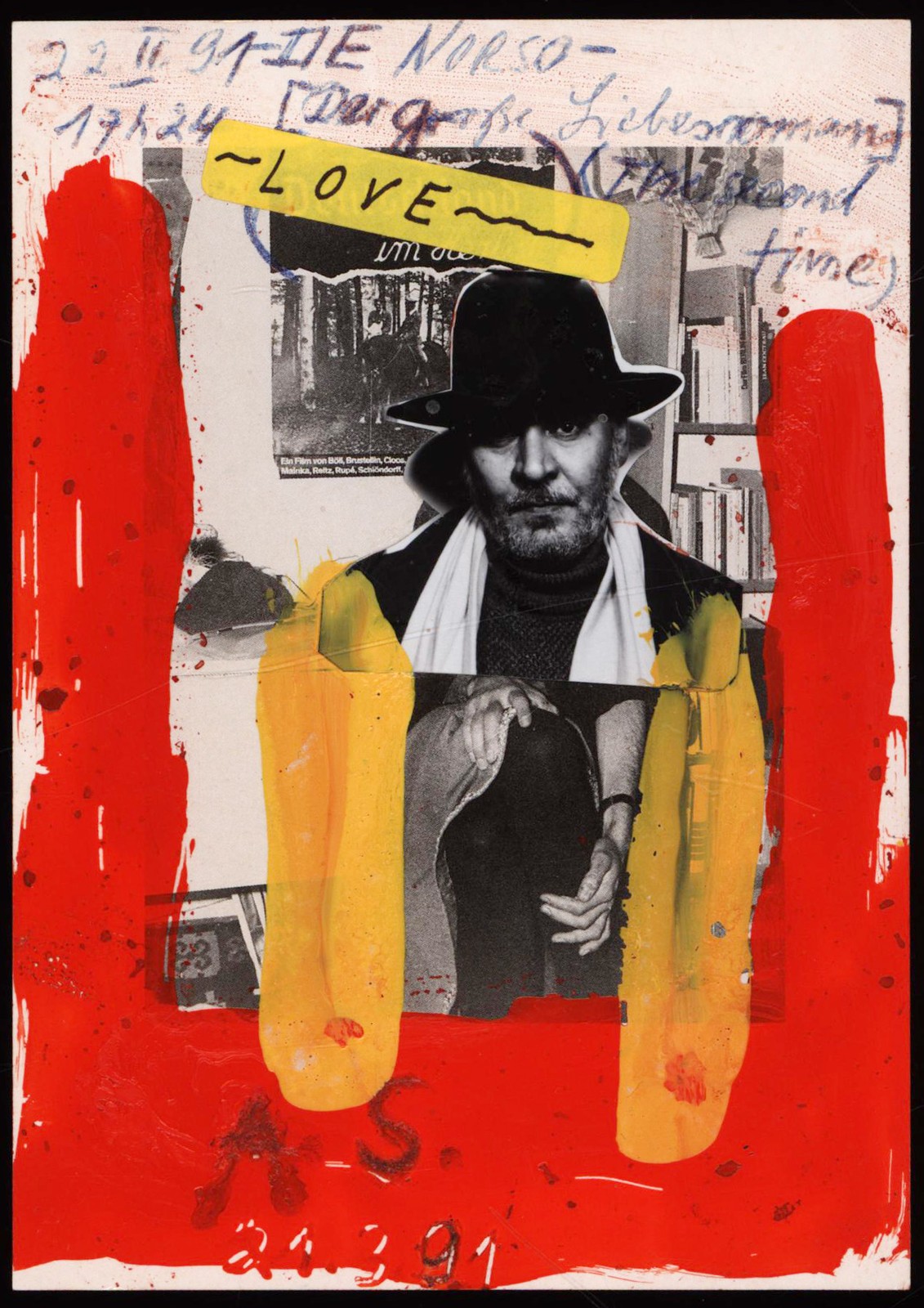 Stoll de Norso, overpainting. 1991. Signed Original Collage On Paper.