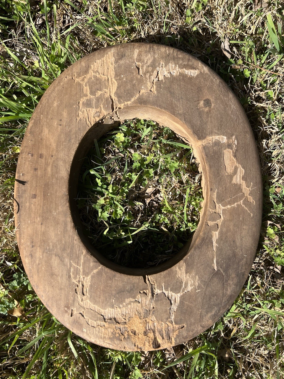 Antique Wooden Block Hat Brim Mold Millinery Form 7 1/4 Maker's Brand