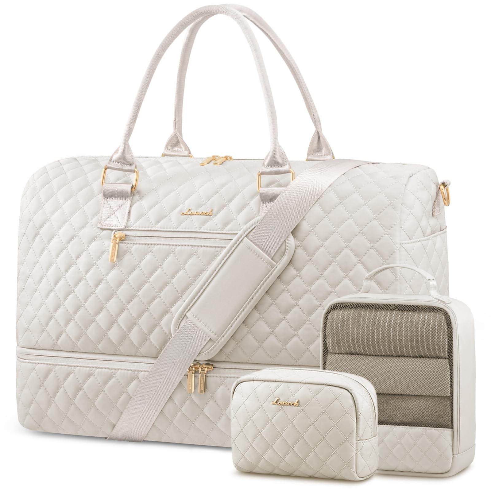 Travel Duffle Bag for Women, Weekender Overnight Bag with Shoe Compartment, C...