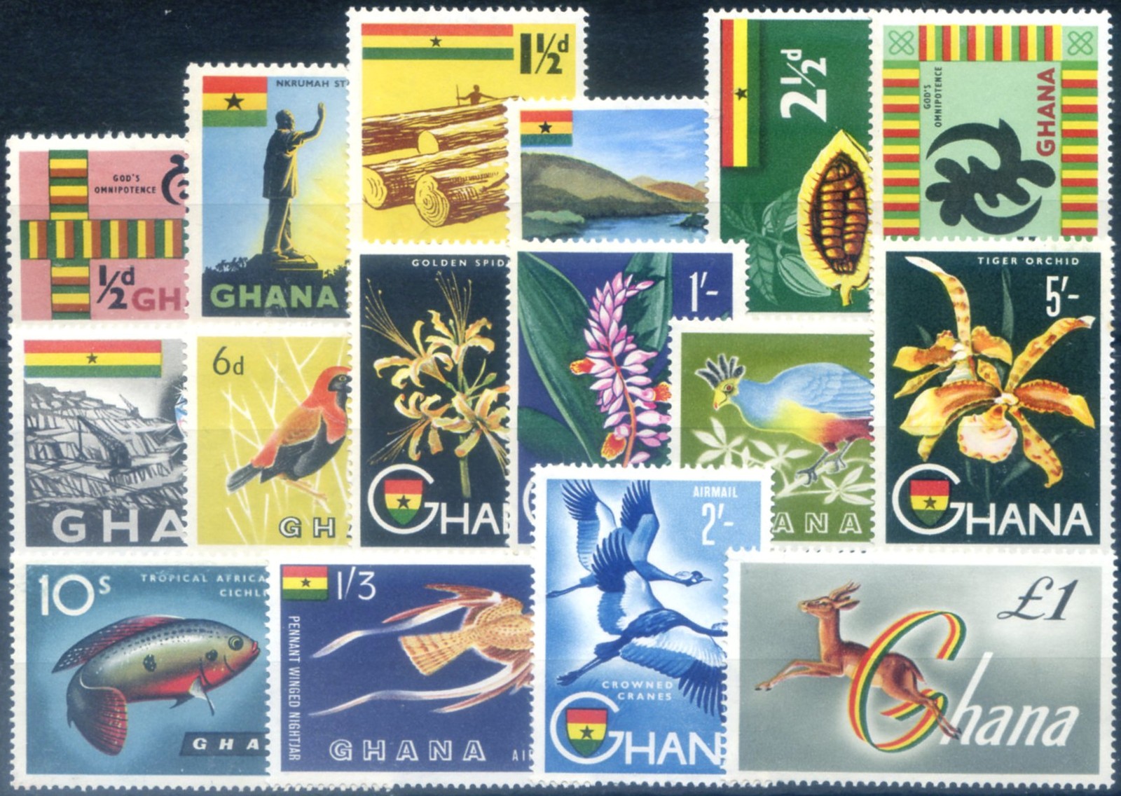 Ghana. Definitive. Pictorica 1959-1961.