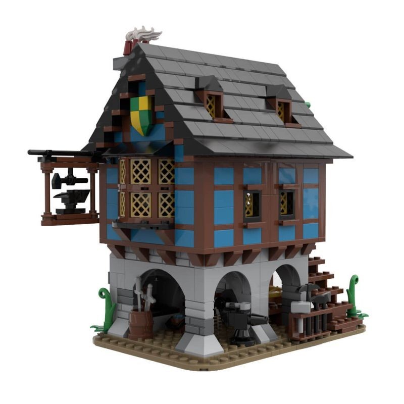 MOC-113518 Medieval Blacksmith Alley 658pcs Building Bricks Toy