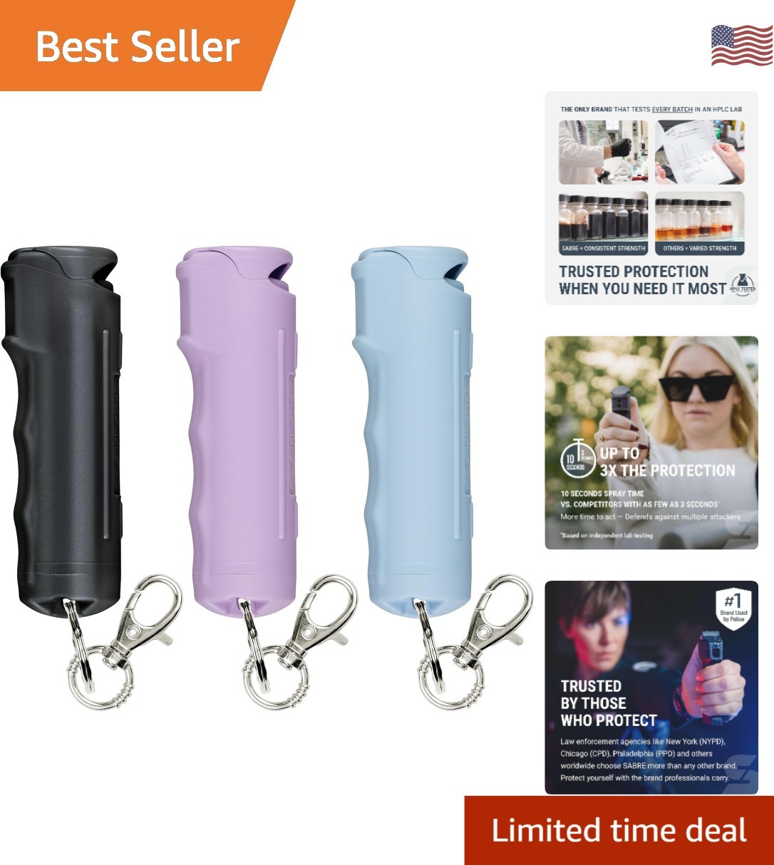 Fast Flip Top Pepper Gel with Keychain - Maximum Strength OC Spray, 0.54 oz