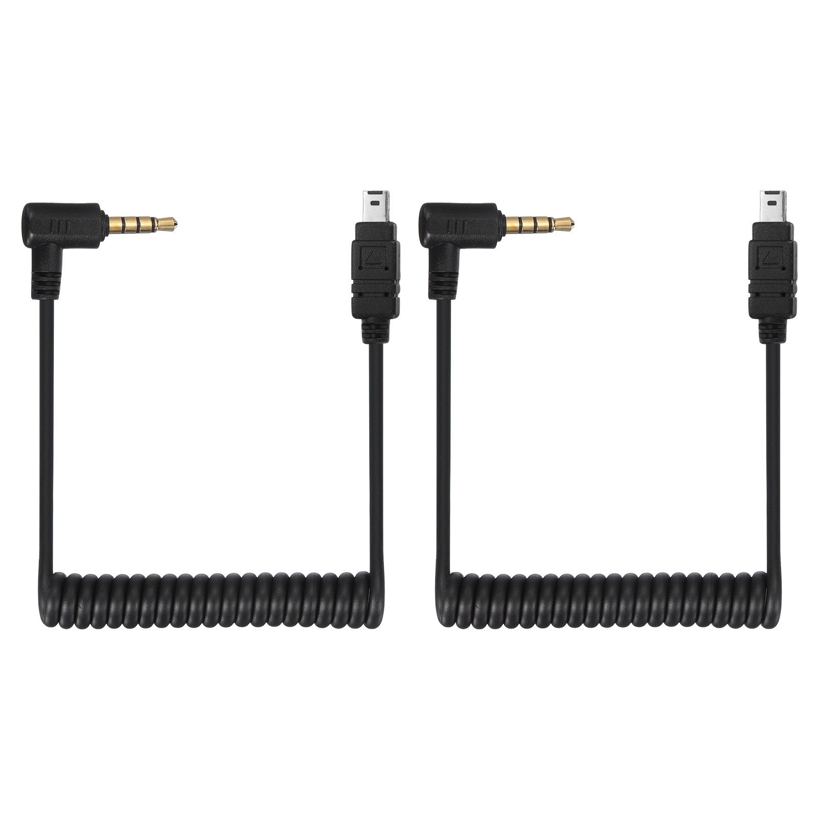 2 Pcs 3mm to Male Flash PC Sync Cable with Screw Lock 2.5mm(3P) to N3(8P), Black