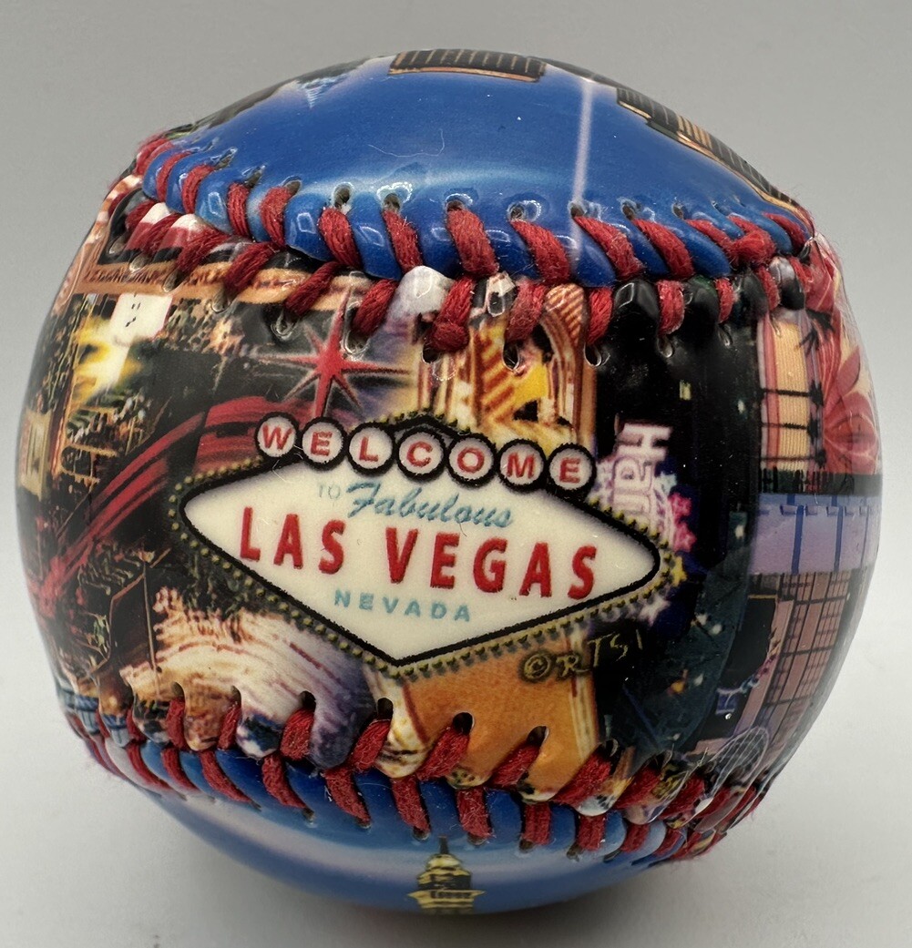 Las Vegas Souvenir Baseball Scenic View Hotels Casinos Landmarks Free Shipping 