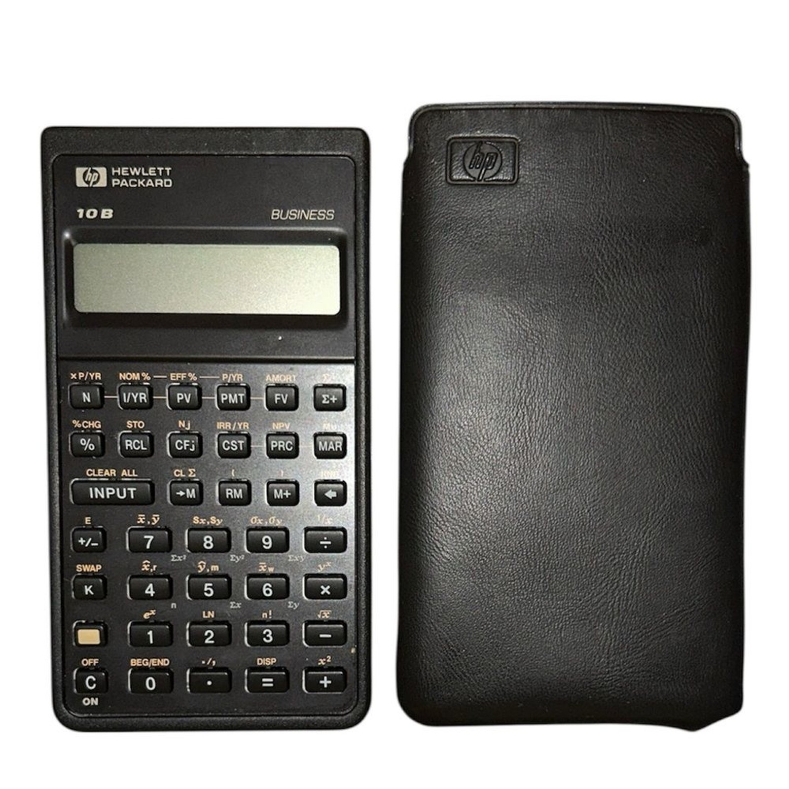 HP 10B Business Calculator with case. Vintage early 90s.