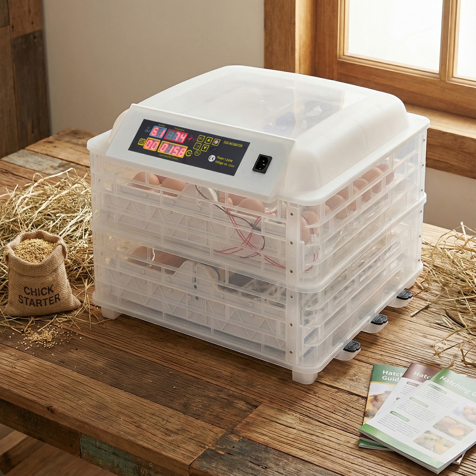 New Automatic 112 Eggs Incubator Temperature Control Digital Chicken Egg Hatcher